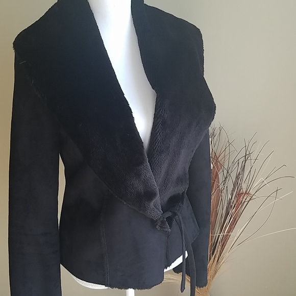 White House Black Market Jackets & Blazers - White House Black Market Black Faux Suede Coat